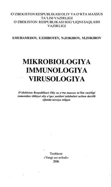 Mikrobiologiya, Immunologiya, Virusologiya