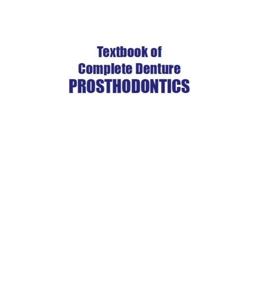 Textbook of Complete Denture PROSTHODONTICS