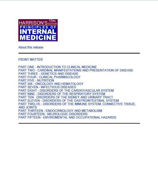 Harrison's Principles Of Internal Medicine 15th Edition