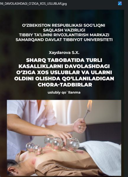 Sharq tabobatida turli kasalliklarni davolashdagi o‘ziga xos uslublar va ularni oldini olishda qo‘llaniladigan chora-tadbirlar