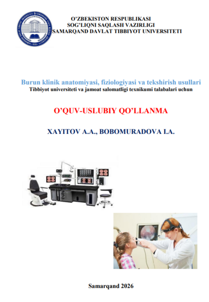 Burun klinik anatomiyasi, fiziologiyasi va tekshirish usullari 